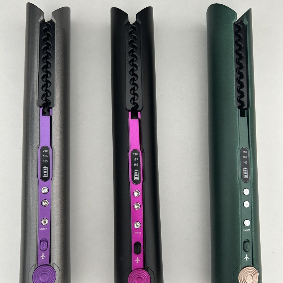 Cross-Border Wireless Charging Hair Straightener and Curling Iron Two-In-One Plug-In Portable Mini Hair Straightening Comb Splint Curling Iron