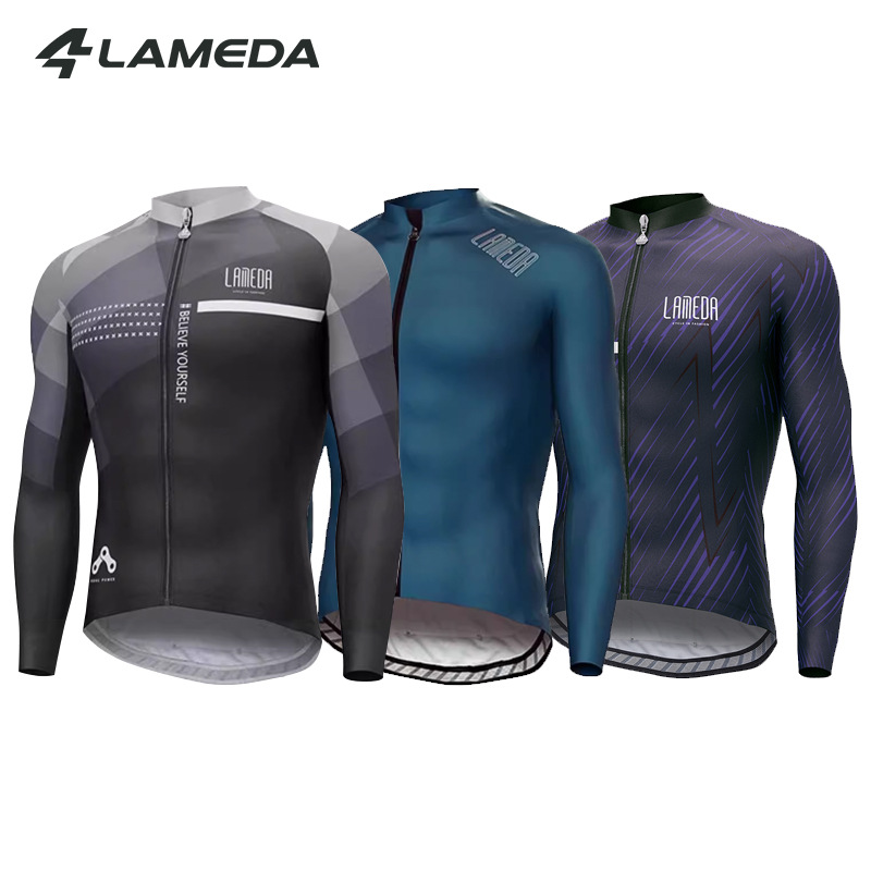 Lampada Autumn and Winter Fleece Men's Long Sleeve Road Bike Warm Long Top Windproof Riding Suit