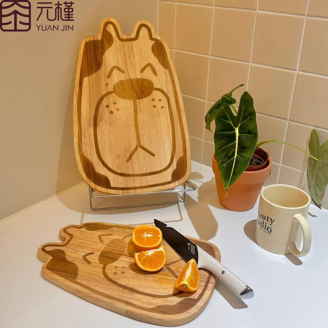 YUANJIN元槿/橡胶木可爱菜板宝宝辅食砧板家用厨房必备切水果小板