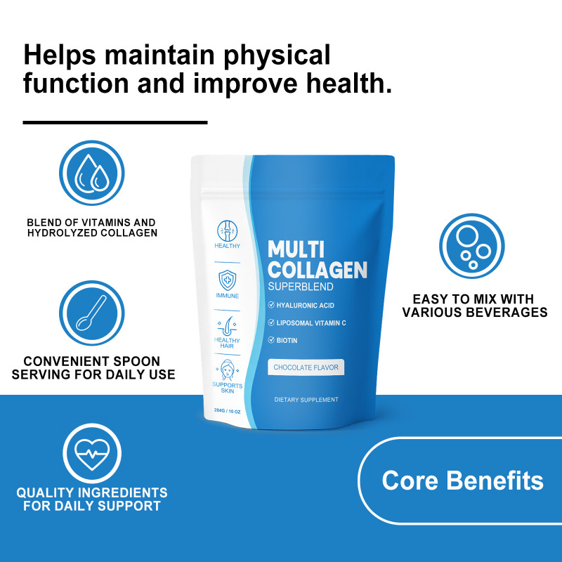 Collagen Nutritional Powder, portable in a spoon, for delicate facial skin, soothing and nourishing skin care dietary supplement nutritional powder