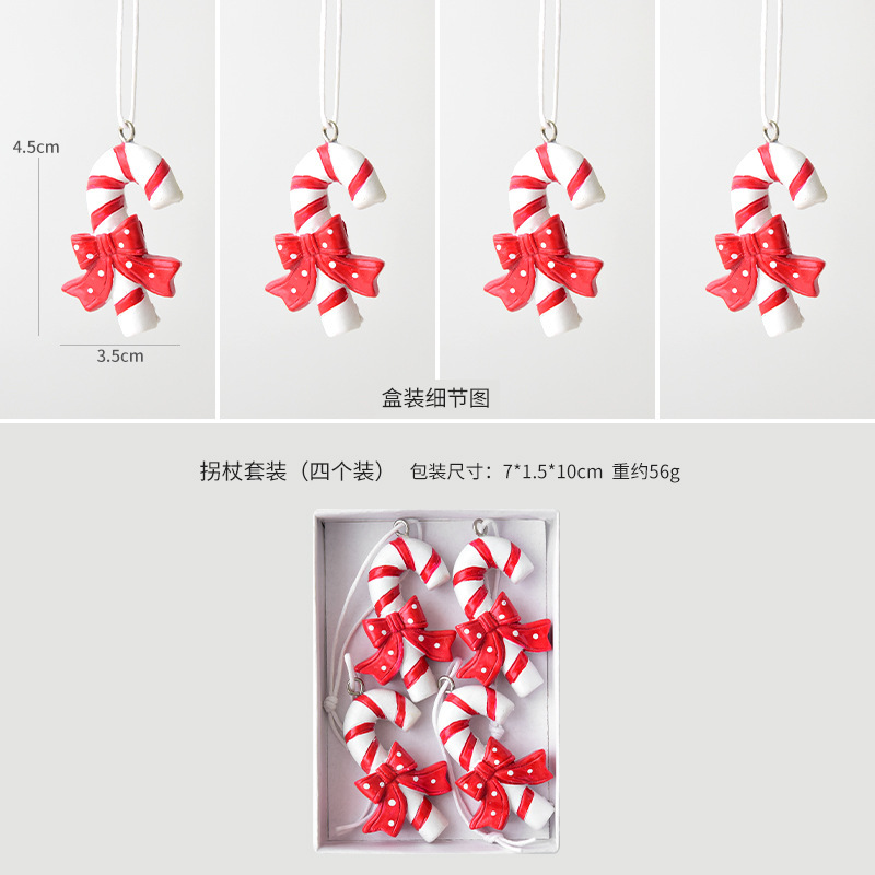 NUCHI跨境圣诞树脂姜饼人糖果套装挂件圣诞树diy装饰圣诞节装饰品|undefined
