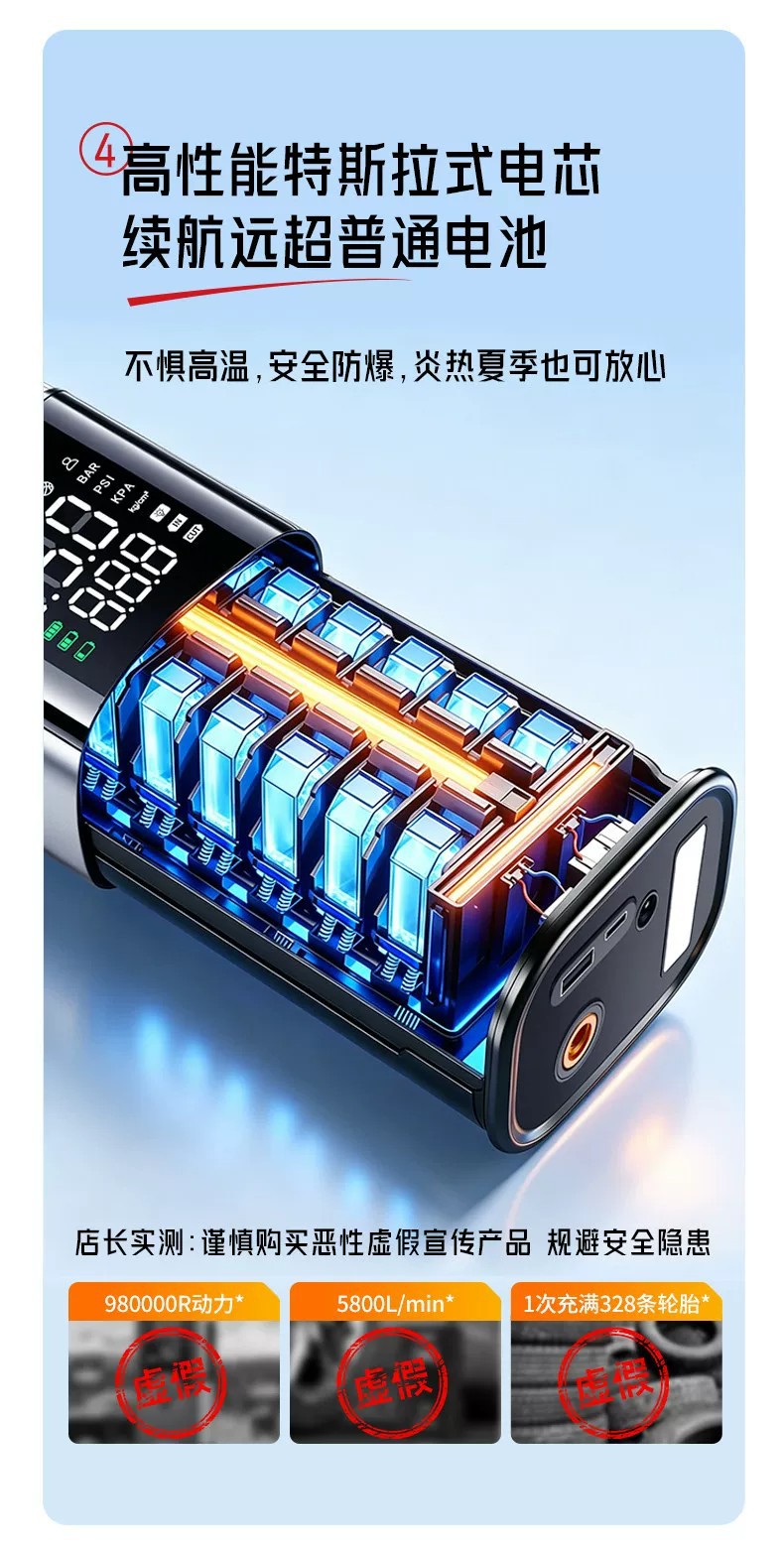 Car-mounted wireless air pump, portable car air pump, electric car tire high-pressure inflator