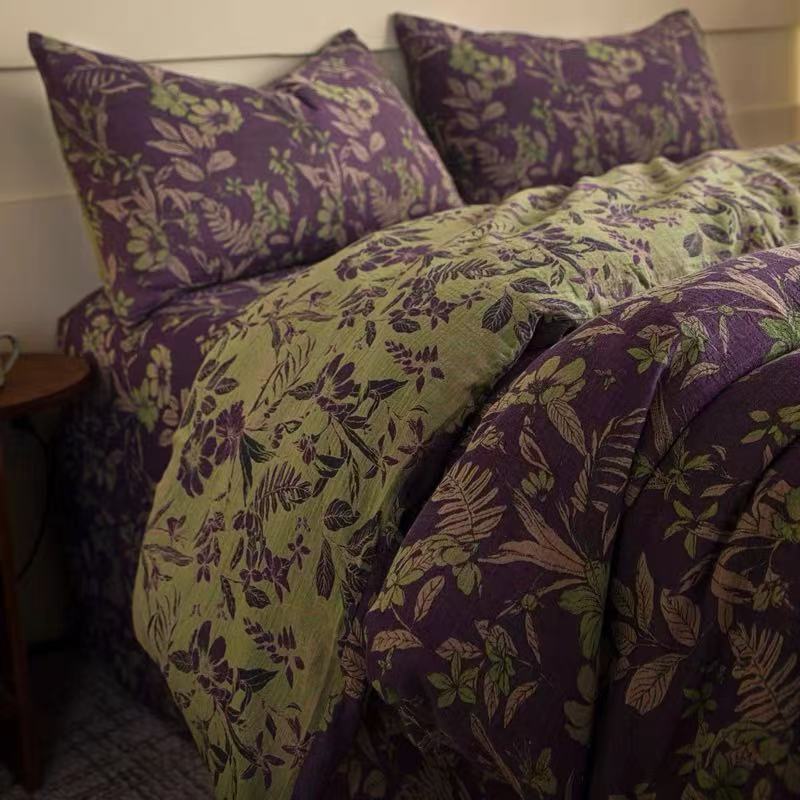 Kit de hilo de doble capa de lavado aeróbico con agua, conjunto de cuatro piezas para dormitorios estudiantiles, conjunto de tres piezas en la cama lavable a máquina para cuatro estaciones