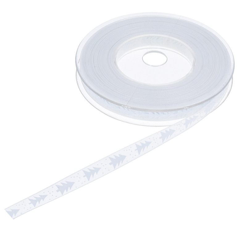 Navidad transfronteriza ribbon decoración de pastel impresa ribbon de árbol de Navidad gaza caja de regalo material ramo