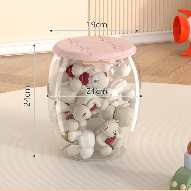 子供用収納ボックス、赤ちゃんのおもちゃ、人形、積み木収納バケツ、多機能収納プラスチック透明収納ベンチ、家庭用|undefined