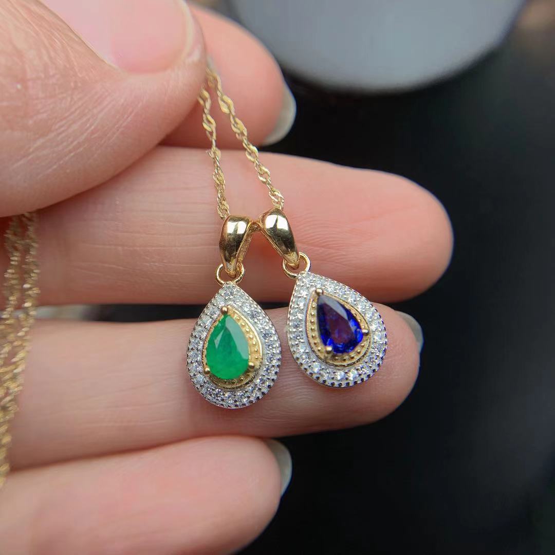 two-color stone inlay jade