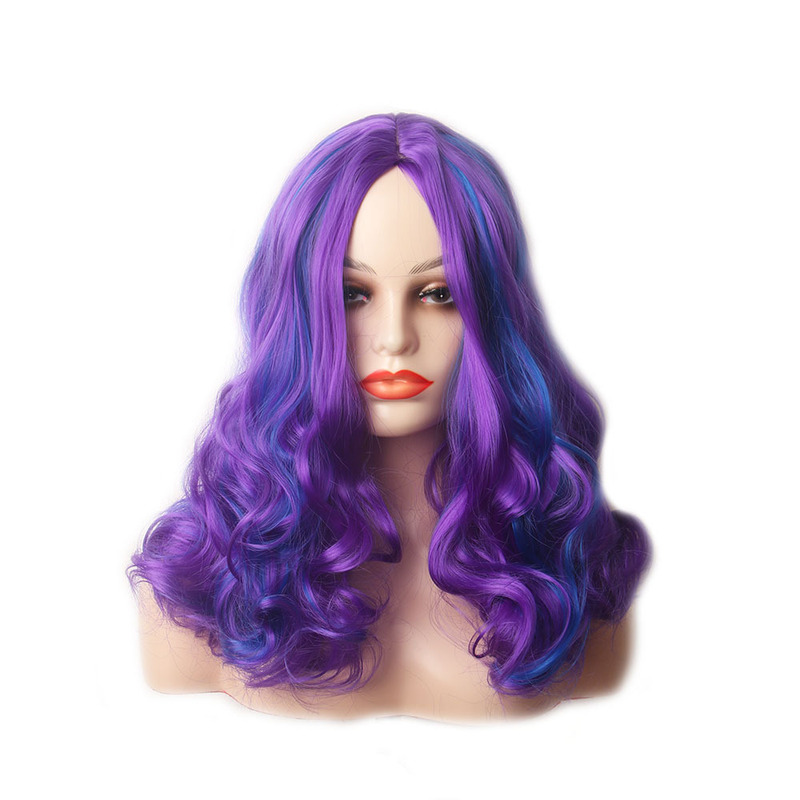 Curly hair gradient color matching wig wave European and American wig cover full head cover color high temperature silk chemical fiber head cover foreign trade