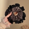 1# Simple pleated leopard print hair tie with fungus