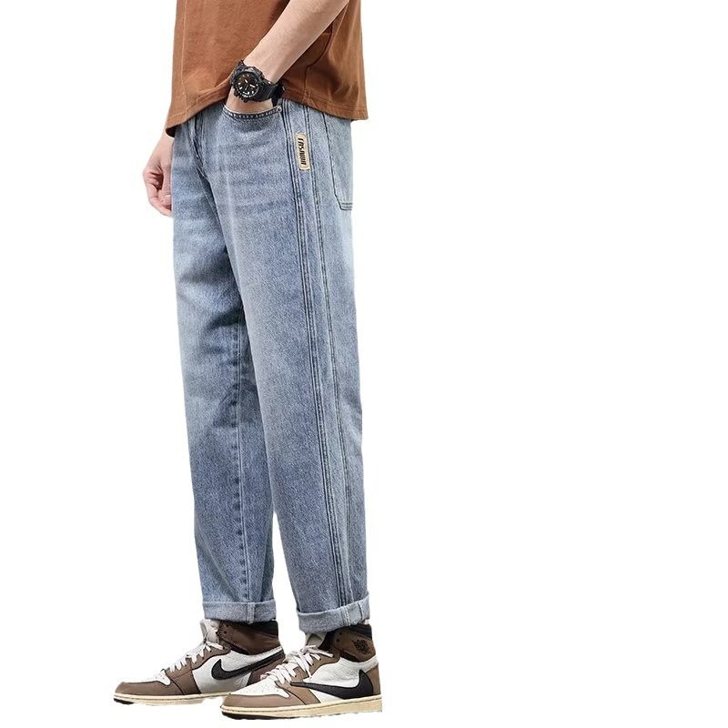 2024 primavera y otoño pantalones de estilo vibe americano ins High Street Street jeans pantalones casuales rectos sueltos para niños