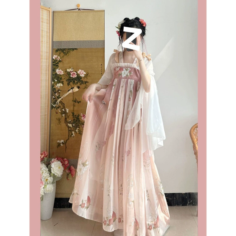 Женский комплект Hanfu в стиле Тан с принтом на груди, комплект Han Element, сказочный весенне-летний комплект, прямая продажа с фабрики