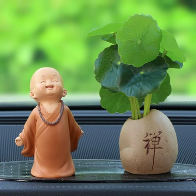 Car ornaments | Zen Monk Boys Car - everything-is-empty-c-lotus-leaf-leopard-pad-essential-oil