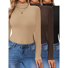 J 41706 Semi-High Neck Fleece Lined Top ��������� ��