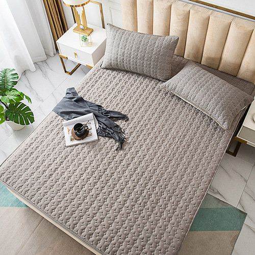 New quilted fitted sheet single piece anti-slip bedspread protective pad hotel Simmons protective cover brushed dust cover wholesale