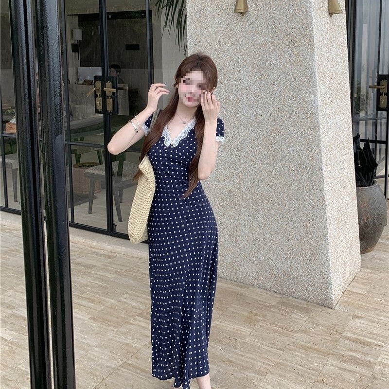 Retro small design lace summer dress