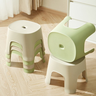 Small Stool Household Plastic Thickened Living Room Coffee Table Bench Chair Children's Toilet Bath Bathroom Shoe Changing Low Stool