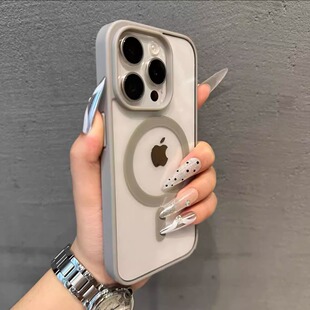 Skin-Feeling Magnetic Suction Suitable for Iphone15Promax Apple 16 Mobile Phone Case Transparent 14 Anti-Fall 17Pro Protective Cover