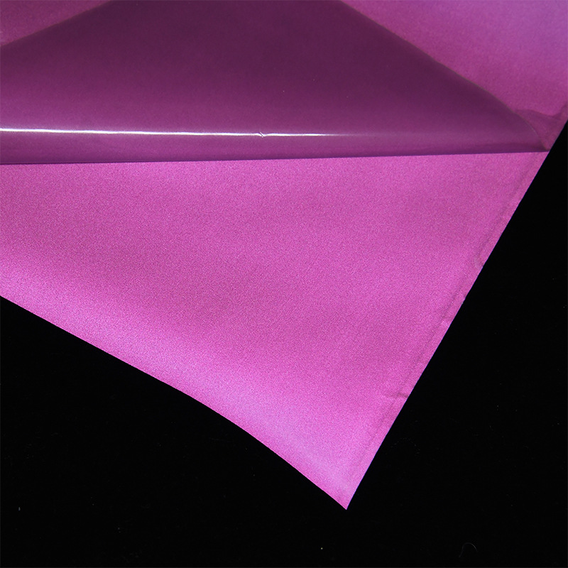 厂家弹力彩色反光刻字膜 彩色反光热转印膜 玫红色反光热贴膜