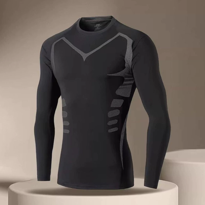 Осень и зима с длинными рукавами PRO колготки Спортивный фитнес-одежда Беговая одежда Быстрая сушка футболка с длинными рукавами