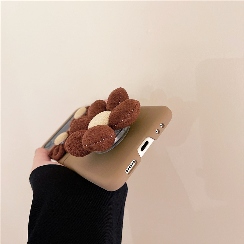 Skyddsfodral för samsung z flip 3 solrosdesign brun_voghion.com