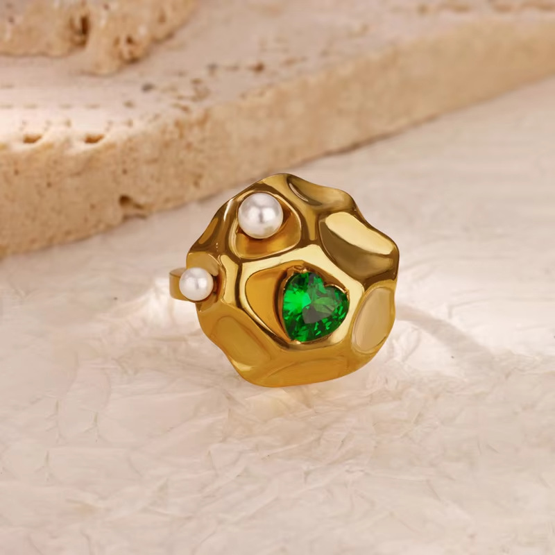 Elegant, Lady Style PVD Coated Real Gold Plated Starfish Shell 304 Stainless Steel Elegant Lady Waterproof Non Tarnish Open Rings