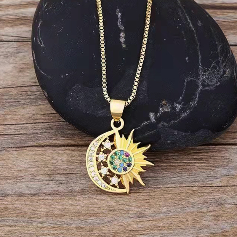 1 Piece Quantity Daily Occasion Alloy Material 1 Piece Retro Simple Style Square Alloy Inlay Moonstone Women's Pendant Necklace