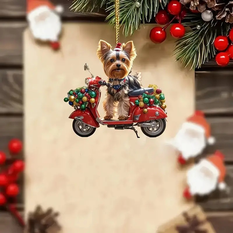 Navidad transfronteriza nuevo creativo coche perrito colgante acrílico plano coche interior decoración de la fiesta