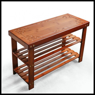 Bamboo Shoe-Changing Stool Simple Multi-Layer Shoe-Changing Stool Solid Wood Shoe Rack Shoe Cabinet Storage Rack New Home Door Small Stool