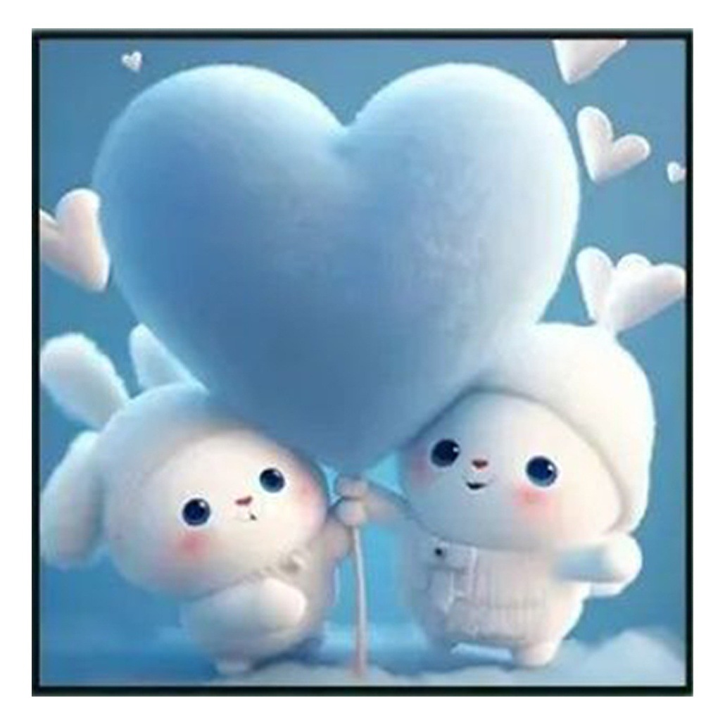 Productos genuinos Monalisa Royal Cross Stitch Corazón a corazón de dibujos animados conejo tela de oro sin gancho 24-color bordado completo image 1