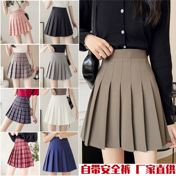 Colored demi-season pleated skirt