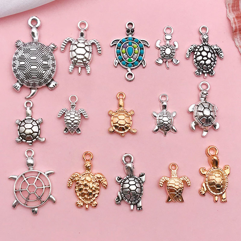 15 ancient silver kc Golden Turtle turtle small pendant jewelry accessories suit 15 models each 1 set about 30g