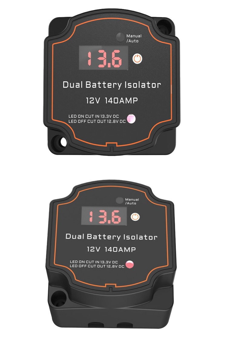 Intelligent Digital Display Dual Battery Isolator 12V140A Dual Battery Isolator Vsr Rv Charger Relay