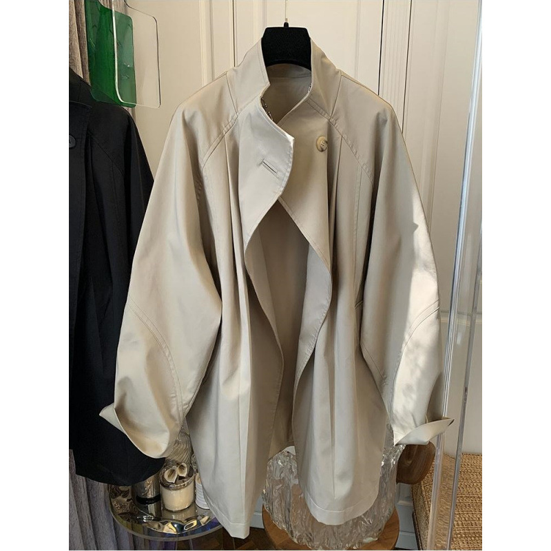 High-End French-Style Lapel Silhouette Trench Coat, Loose and Fashionable Mid-Length Top for Women, 2026 Spring and Autumn New Style