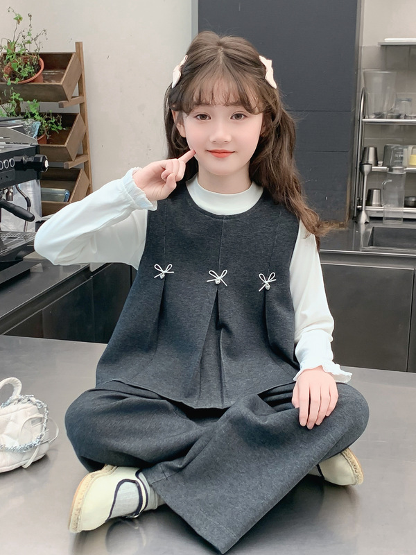 女童套装春秋款2025新款儿童洋气时髦网红小香风三件套女孩秋装潮|undefined