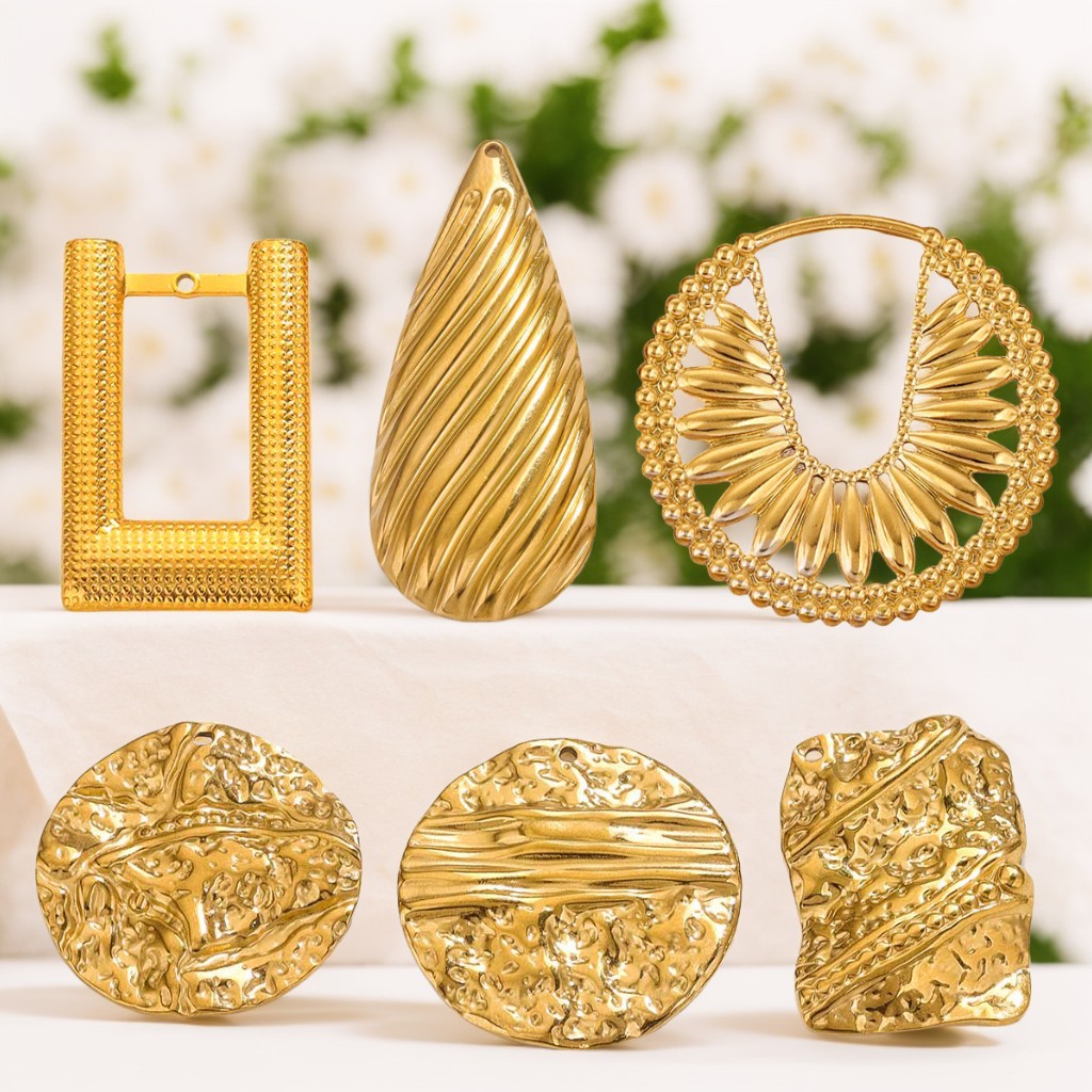 Joyas de acero inoxidable transfronterizas geometría simple anillo grande exageración auriculares accesorios accesorios DIY accesorios accesorios al por mayor