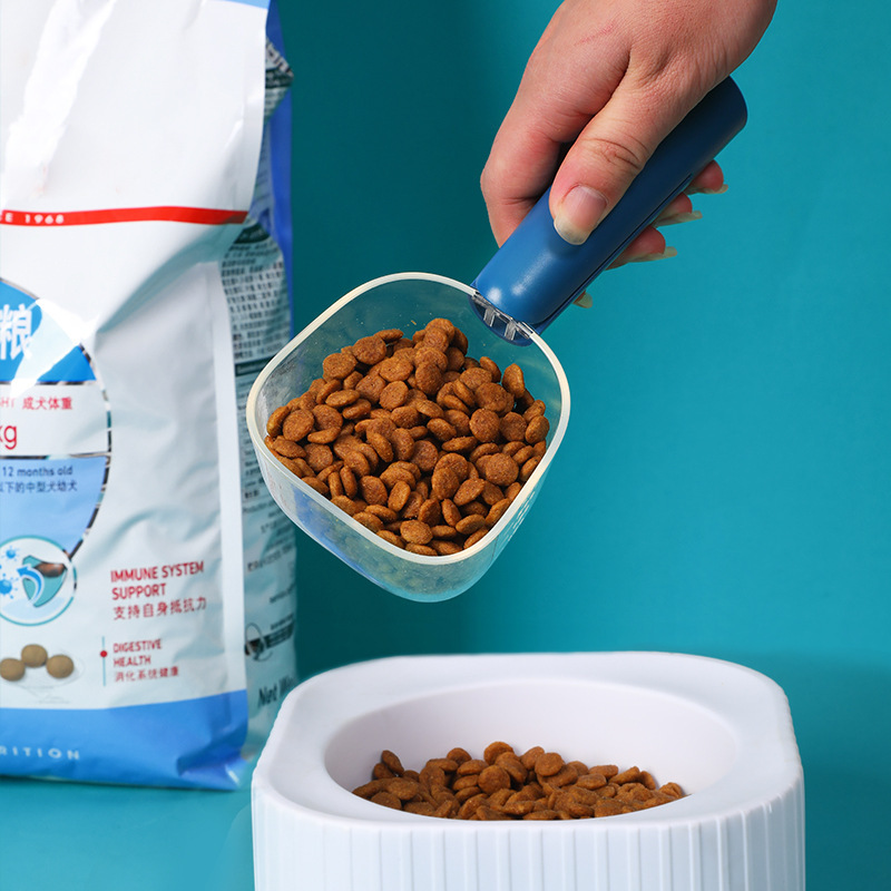 New pet food transparent spoon supplies with scale metering feeding…