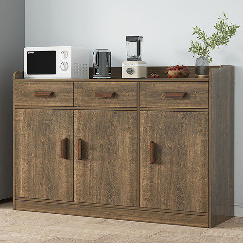 Tea cabinet solid wood color side cabinet storage cabinet storage cabinet home kitchen living room wall-mounted integrated storage cabinet