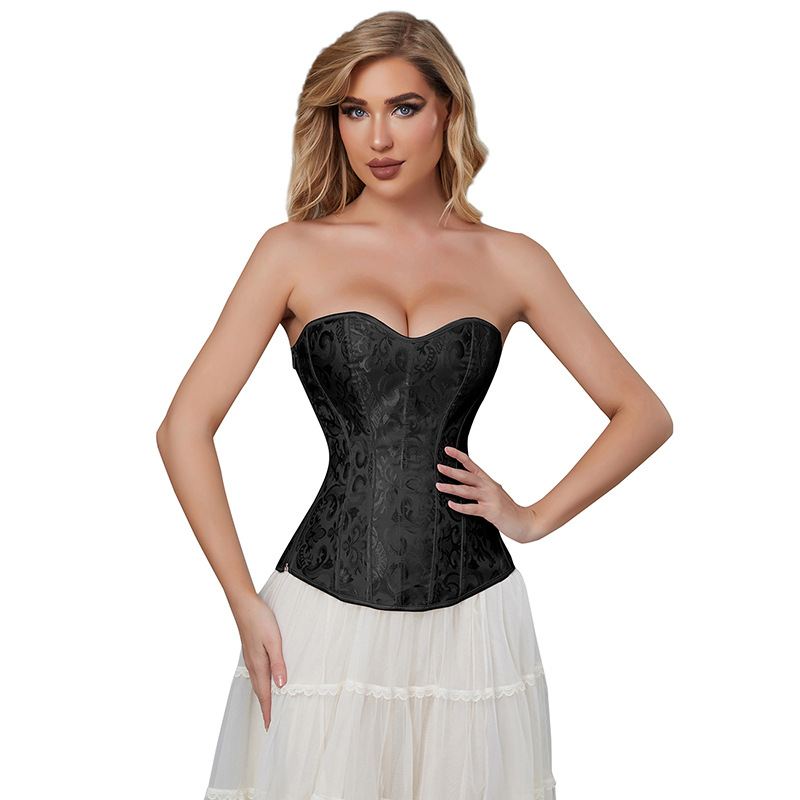 Ventas transfronterizas calientes más tamaño sexy corset damas abdominal delgado corset plástico de hueso de pescado corset mujeres