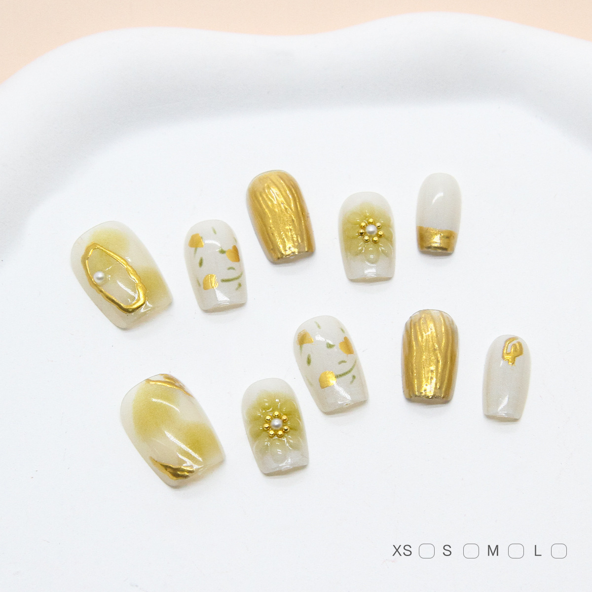 Uñas postizas removibles hechas a mano con forma de ojo de gato, manicura, uñas cortas de Ballet, tamaño dividido, uñas usables, 10 piezas, venta al por mayor