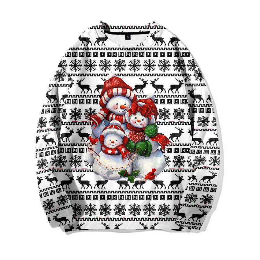 New 3d Printed Little Deer Sweater Loose Pullover Sweatshirt Christmas_voghion.com