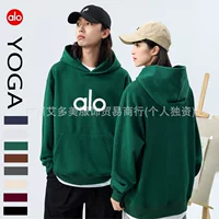 Свитшот-худи из тяжелого вельвета aloYoga 500 г, без плеч, свободного кроя, модный брендовый, кашемировый, униформа класса
