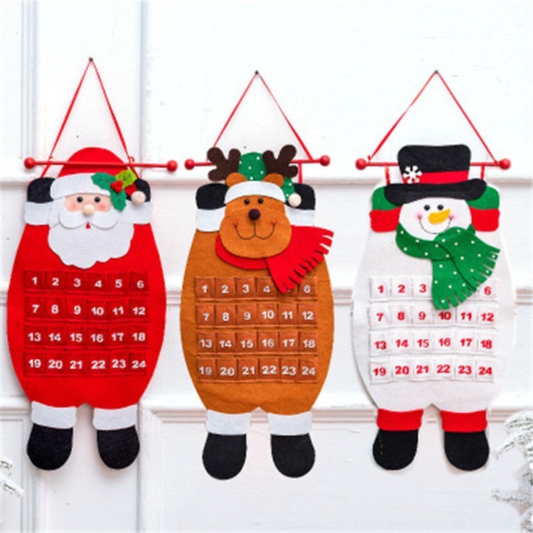 メーカー供給フェルトクリスマスツリーサンタクロースカレンダースタイルクリスマスペンダントカウントダウン装飾用品キャンディー|undefined