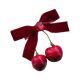 New Fashion New Red Cherry Hair Accessories Velvet Bow Hairpin Women's Cute Bangs Small Clip Hairpin Headwear