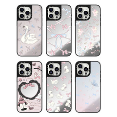CASET 春の朝刊シリーズ リボン子猫携帯電話ケース iPhone16ProMax Apple 15 携帯電話ケース