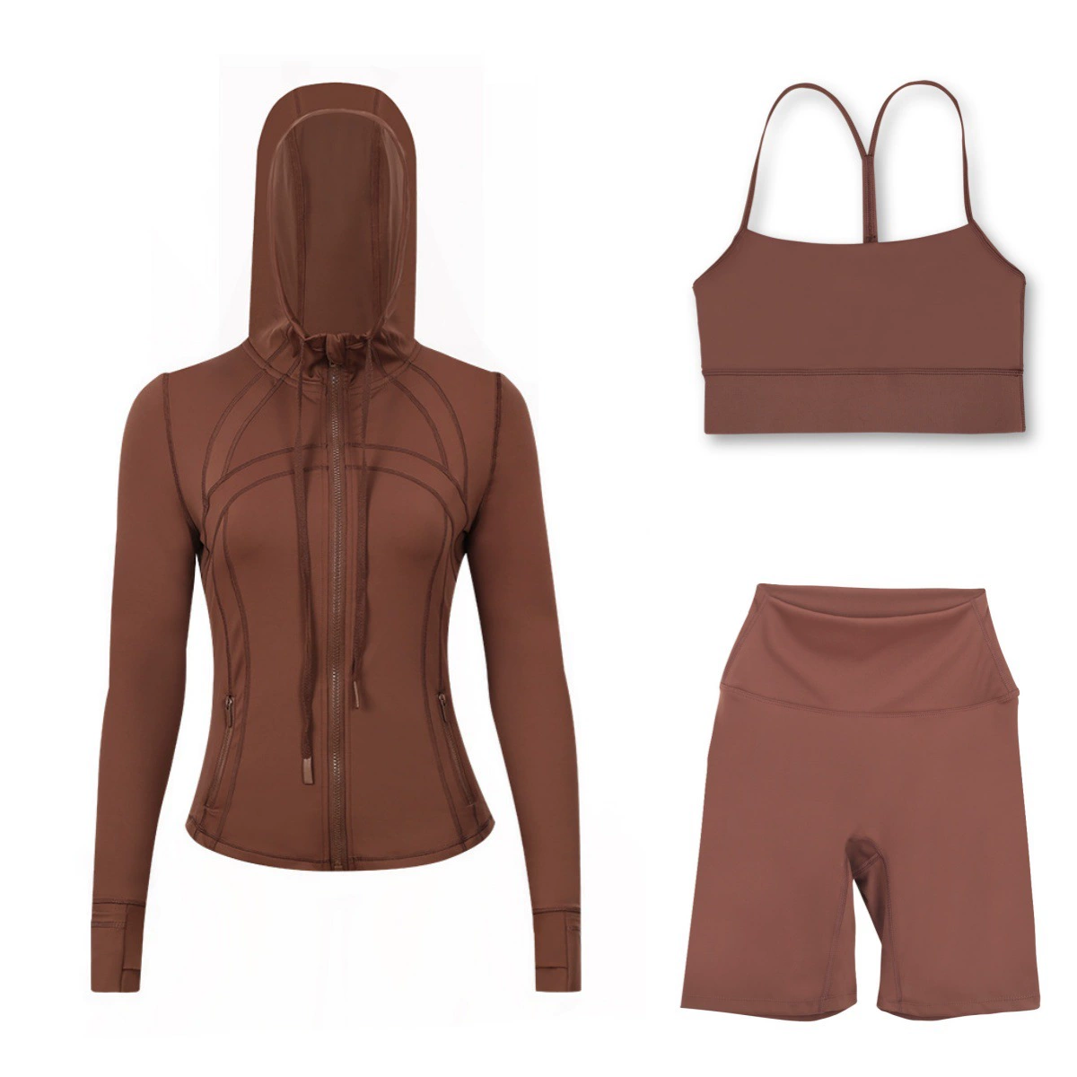 Детский костюм из трех предметов: толстовка с капюшоном LULU DF, жилет Y-образной формы, брюки три четверти, золотая молния, облегающий крой, для йоги.