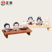 复古实木置物架桌面化妆品香水整理收纳架木质首饰手办展示陈列架