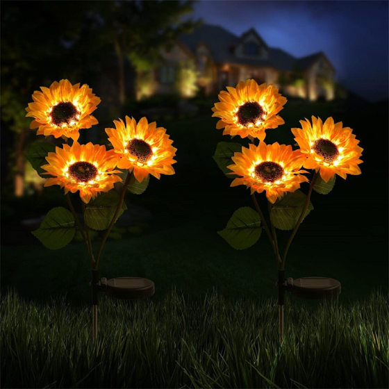 Solar sunflower sunflower outdoor lamp courtyard villa atmosphere landscape decorative lamp waterproof floor lawn flower