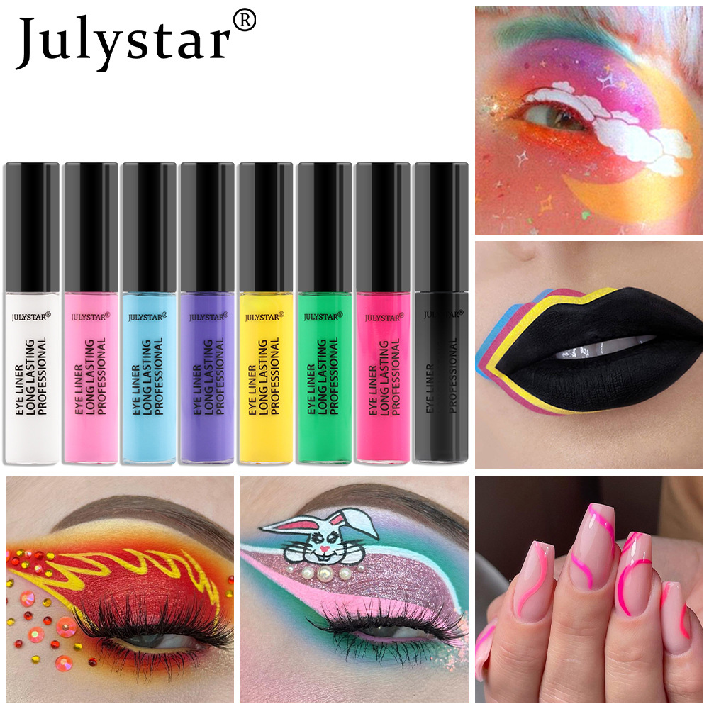 julystar Cross-border Halloween Beauty Eyeliner Liquid Cross-border Colored Waterproof, Oil-Proof and non-smudging Eyeliner Pen wholesale undefined