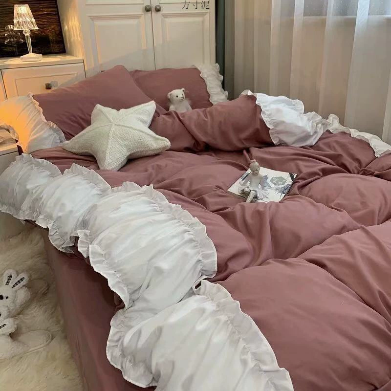 Набор постельного белья Princess Duvet Cover Bedding Set, 3–4 предмета, волнистый дизайн для учащихся начальных классов