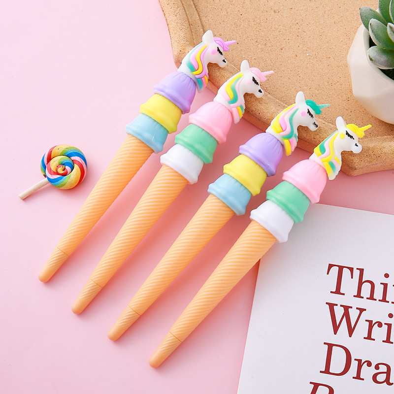 Unicornio de alto valor facial Hagen Das bolígrafo neutro creativo papelería bolígrafo acuoso lindo helado bolígrafo estudiantil