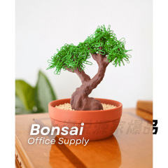 独立站新款创意Office Supply Bonsai3d打印办公用品带磁盆景玩具